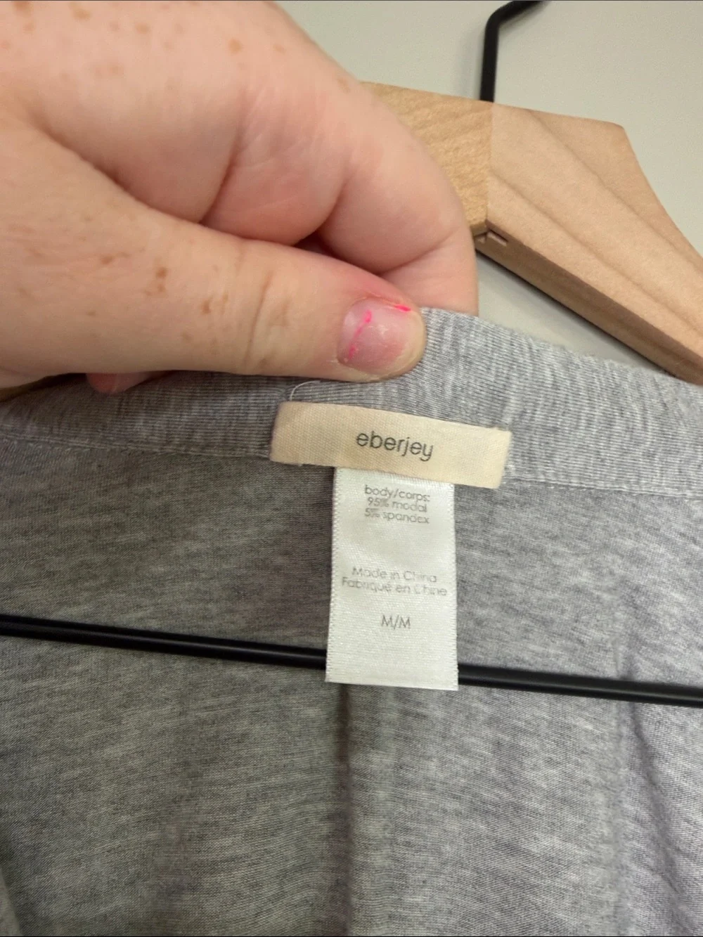Eberjey Light Gray Button-Front Pajama Top